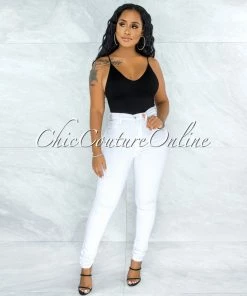 Vendor-unknown Chelsea White Denim High-Waist Skinny Jeans