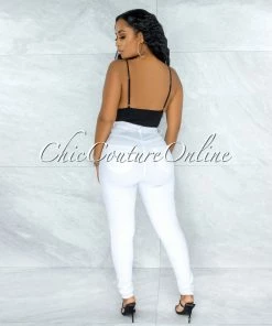 Vendor-unknown Chelsea White Denim High-Waist Skinny Jeans