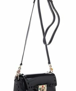 Vendor-unknown ACCESSORIES Tarra Black Studded Crossbody Bag