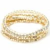 Vendor-unknown ACCESSORIES Kisha Golden Five Piece Beaded Rhinestone Bracelet