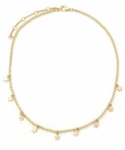 Vendor-unknown Kitty Golden Star Charm Choker Necklace