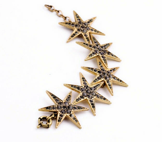 Vendor-unknown JUST IN Retro Star Shape Rhinestone Bracelet