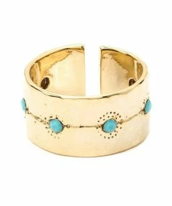 Vendor-unknown Savannah Golden Turquoise Open Ring ACCESSORIES