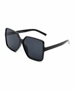Vendor-unknown Tiva Black Square Oversize Sunglasses