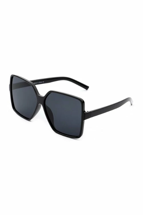 Vendor-unknown Tiva Black Square Oversize Sunglasses