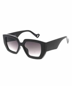 Vendor-unknown Torrie Black Gradient Lens Large Hexagonal Chunky Sunglasses