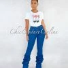 Vendor-unknown Lullie Blue Denim Ruched Bottom CURVACEOUS Jeans