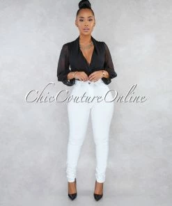 Vendor-unknown JUST IN Dariel White Denim High-Waist Skinny Jeans