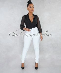 Vendor-unknown JUST IN Dariel White Denim High-Waist Skinny Jeans