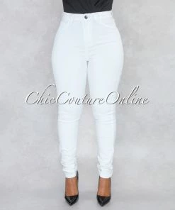 Vendor-unknown JUST IN Dariel White Denim High-Waist Skinny Jeans