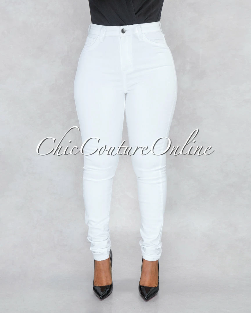 Vendor-unknown JUST IN Dariel White Denim High-Waist Skinny Jeans