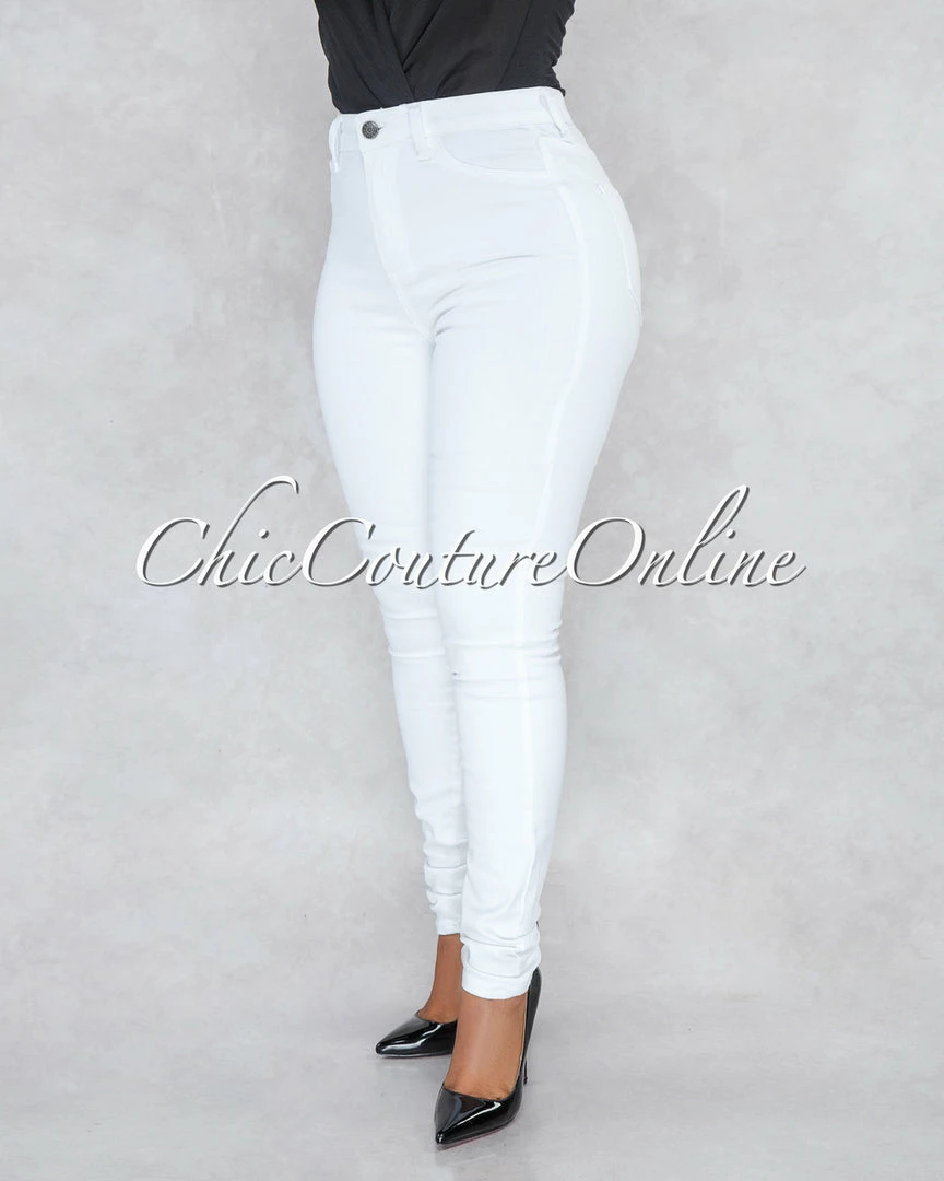 Vendor-unknown JUST IN Dariel White Denim High-Waist Skinny Jeans