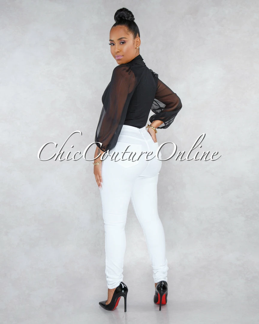 Vendor-unknown JUST IN Dariel White Denim High-Waist Skinny Jeans