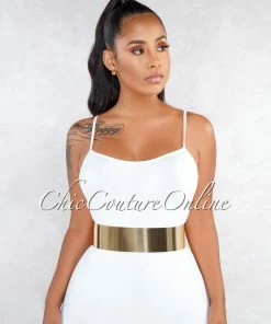 Vendor-unknown Chester Gold Plate Thick Bendable Belt