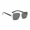 Vendor-unknown Frankie Gold Rim Black Lens Square Sunglasses