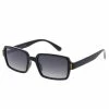Vendor-unknown JUST IN Cassie Black Gradient Rectangular Sunglasses