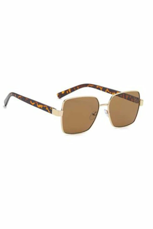 Vendor-unknown Frankie Gold Rim Tortoise Square Sunglasses JUST IN
