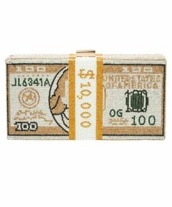 Vendor-unknown CashMoney Gold Accent Rhinestones Clutch Bag JUST IN