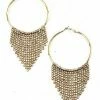 Vendor-unknown JUST IN Edwin Golden Round Fringe Hoop Earrings