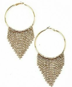 Vendor-unknown JUST IN Edwin Golden Round Fringe Hoop Earrings