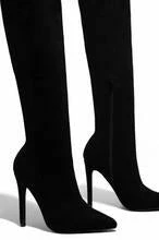 Vendor-unknown Alex Black Faux Suede Over-The-Knee Boots SHOES