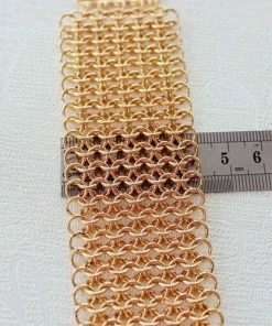 Vendor-unknown JUST IN Lexana Multi Row Gold Wide Link Chain Bracelet