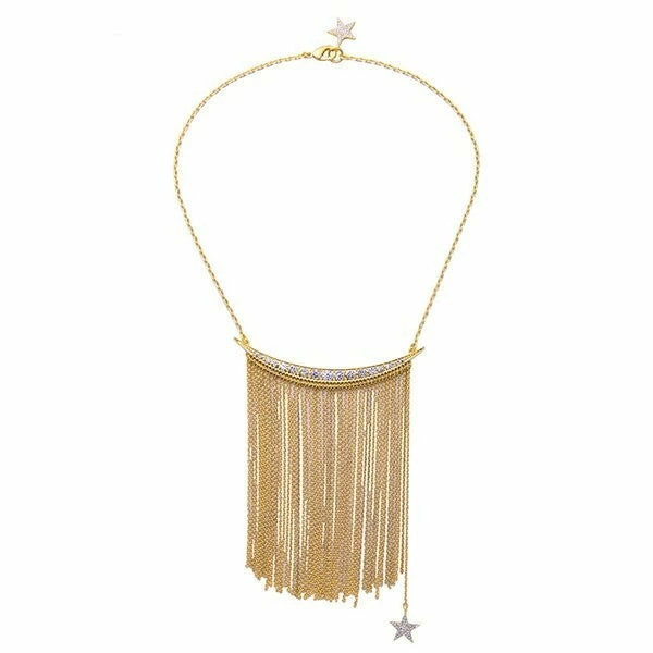 Vendor-unknown Dany Statement Tassel Chain Bib Necklace
