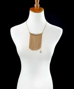Vendor-unknown Dany Statement Tassel Chain Bib Necklace