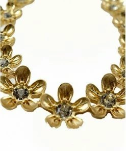 Vendor-unknown Kelley Golden Round Flower Hoop Earrings