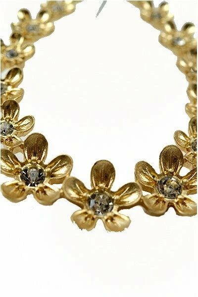 Vendor-unknown Kelley Golden Round Flower Hoop Earrings