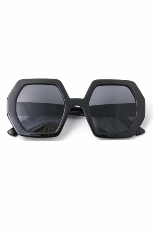 Vendor-unknown Oxxa Black Hexagon Sunglasses ACCESSORIES