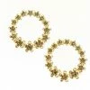 Vendor-unknown Kelley Golden Round Flower Hoop Earrings