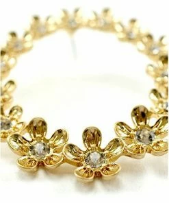 Vendor-unknown Kelley Golden Round Flower Hoop Earrings