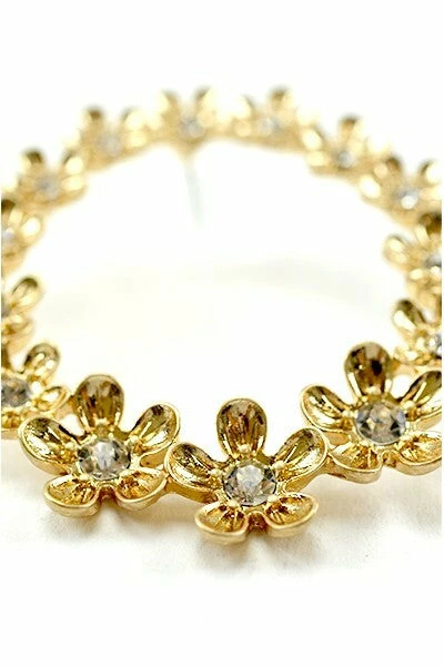 Vendor-unknown Kelley Golden Round Flower Hoop Earrings