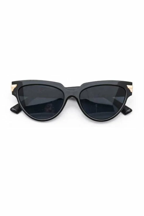 Vendor-unknown JUST IN Bernie Black Retro Cat Eye Sunglasses