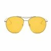Chic Couture Online Analee Yellow Round Oversized Sunglasses JUST IN