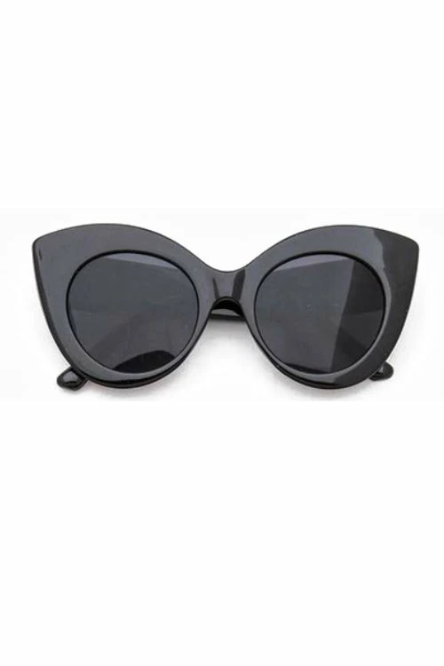Vendor-unknown Byron Black Iconic Cat Eye Retro Sunglasses