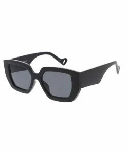 Vendor-unknown Torrie Black Matte Large Hexagonal Chunky Sunglasses JUST IN