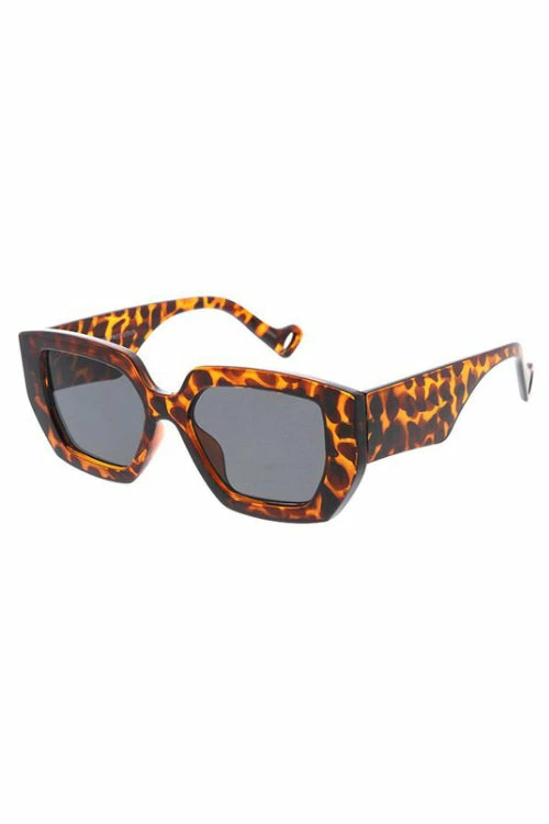 Vendor-unknown JUST IN Torrie Tortoise Large Hexagonal Chunky Sunglasses